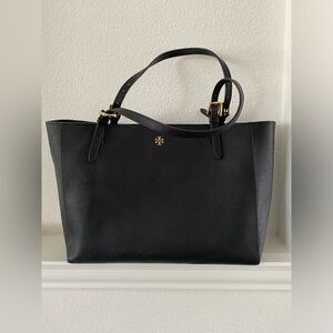 Tory Burch black double handle York tote bag